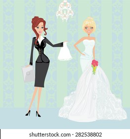 wedding planner and bride