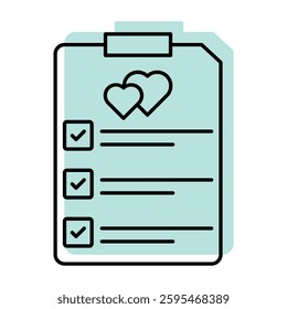 Wedding Planner color shadow thinline icon , vector, pixel perfect, illustrator file 