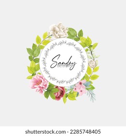 Hochzeitsplaner, florales Logo, Hochzeitsrahmen-Design