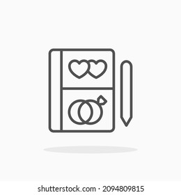 Wedding Planner icon. Editable Stroke and pixel perfect. Outline style. Vector illustration. Enjoy this icon for your project.