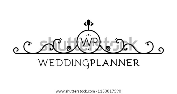 Wedding planner logo.\
Flourish symbol. Abstract element for template. Vector\
illustration, flat\
design
