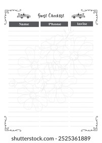 wedding planner template for the groom and bride