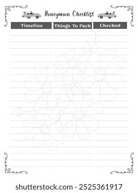 wedding planner template for the groom and bride