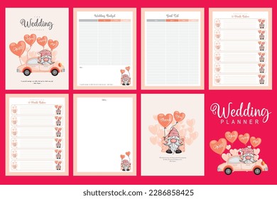 Wedding planner template KDP interior design. Wedding Planner Printable