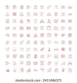 "Wedding Planning Vector Icons Bundle"