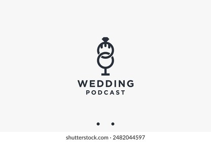 wedding podcast logo design vector silhouette illustration