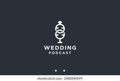 wedding podcast logo design vector silhouette illustration