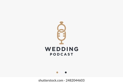 wedding podcast logo design vector silhouette illustration