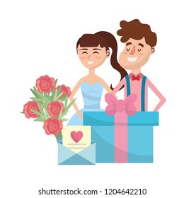 wedding portrait cartoon
