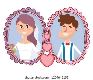 wedding portrait cartoon