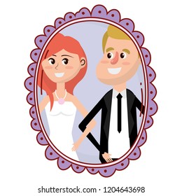 wedding portrait cartoon