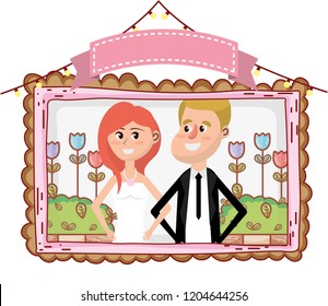 wedding portrait cartoon