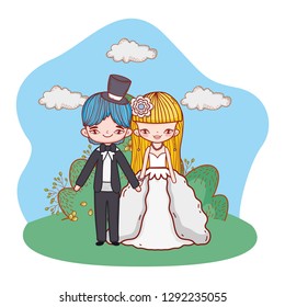 wedding portrait cartoon