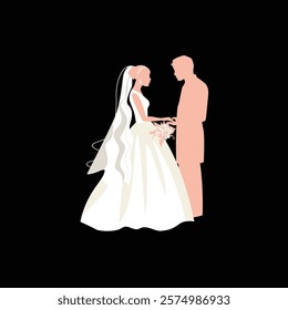 wedding pose silhouette couple vector