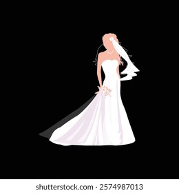 wedding pose silhouette couple vector