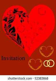 wedding postcard with heart