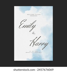 Wedding poster for welcome sign. Template welcome poster. Vector printable wedding props. Flyer design for welcome sign.