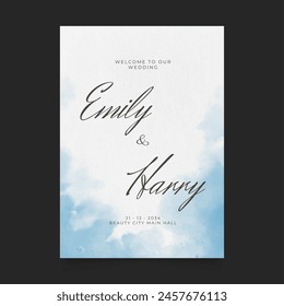 Wedding poster for welcome sign. Template welcome poster. Vector printable wedding props. Flyer design for welcome sign.