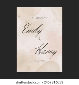 Wedding poster for welcome sign. Template welcome poster. Vector printable wedding props. Flyer design for welcome sign.