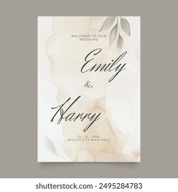 Wedding poster for welcome sign. Template welcome poster. Vector printable wedding props. Flyer design for welcome sign.