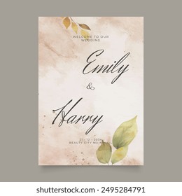 Wedding poster for welcome sign. Template welcome poster. Vector printable wedding props. Flyer design for welcome sign.