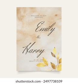 Wedding poster for welcome sign. Template welcome poster. Vector printable wedding props. Flyer design for welcome sign.
