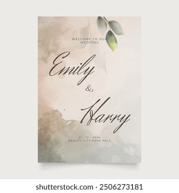 Wedding poster for welcome sign. Template welcome poster. Vector printable wedding props. Flyer design for welcome sign.