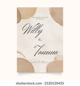 Wedding poster for welcome sign. Template welcome poster. Vector printable wedding props. Flyer design for welcome sign.