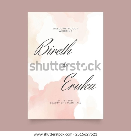 Wedding poster for welcome sign. Template welcome poster. Vector printable wedding props. Flyer design for welcome sign.