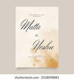 Wedding poster for welcome sign. Vector printable wedding props. Flyer design for welcome sign ready to print template.