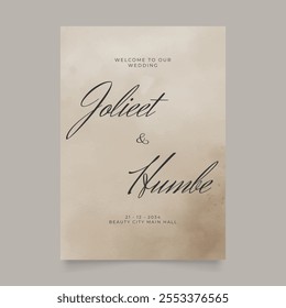 Wedding poster for welcome sign. Vector printable wedding props. Flyer design for welcome sign ready to print template.