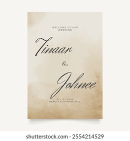 Wedding poster for welcome sign. Vector printable wedding props. Flyer design for welcome sign ready to print template.