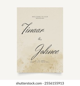 Wedding poster for welcome sign. Vector printable wedding props. Flyer design for welcome sign ready to print template.