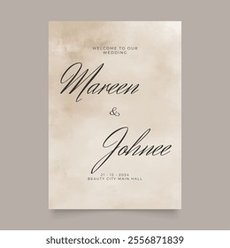 Wedding poster for welcome sign. Vector printable wedding props. Flyer design for welcome sign ready to print template.