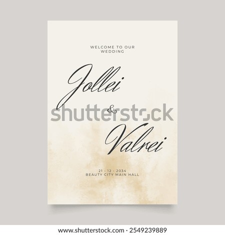 Wedding poster for welcome sign. Vector printable wedding props. Flyer design for welcome sign ready to print template.
