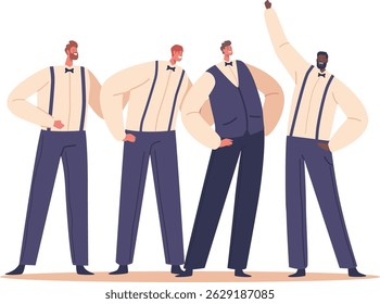 Wedding preparation for groom vector illustration