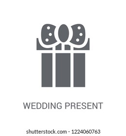 wedding Present icon. Trendy wedding Present logo concept on white background from Birthday party and wedding collection. Suitable for use on web apps, mobile apps and print media.