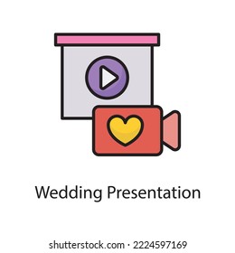 Wedding Presentation Vector Filled Outline Icon Design illustration. Love Symbol on White background EPS 10 File