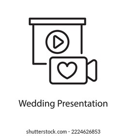 Wedding Presentation Vector Outline Icon Design illustration. Love Symbol on White background EPS 10 File