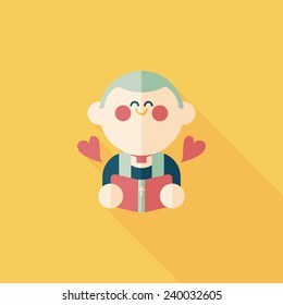 Wedding priest flat icon with long shadow,eps10, presiding over a wedding ceremony.