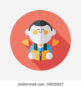 Wedding priest flat icon with long shadow,eps10, presiding over a wedding ceremony.