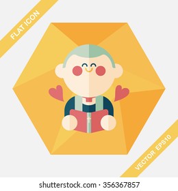 Wedding priest flat icon with long shadow,eps10, presiding over a wedding ceremony.
