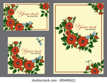 Wedding printing with red roses