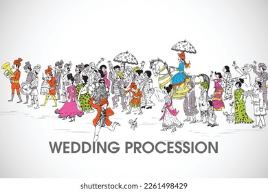 wedding procession, illustration templet, design.