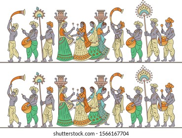 wedding procession in Mughal Empire, this scene is taken after the wedding ceremony