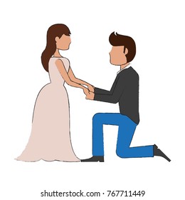 Wedding proposal cartoon