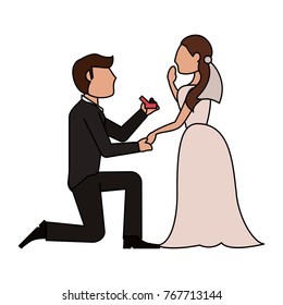 Wedding proposal cartoon
