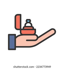Wedding Proposal icon vector image. Can also be used for Physical Fitness. Suitable for mobile apps, web apps and print media.