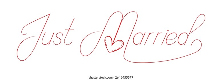 Wedding quote lettering typography. Just married
