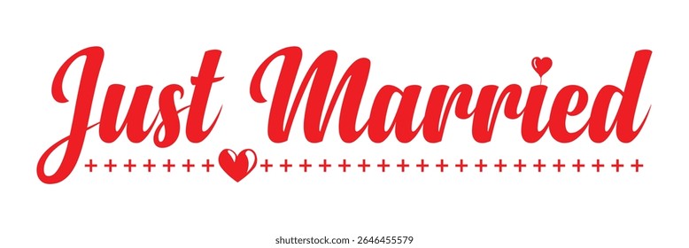 Wedding quote lettering typography. Just married